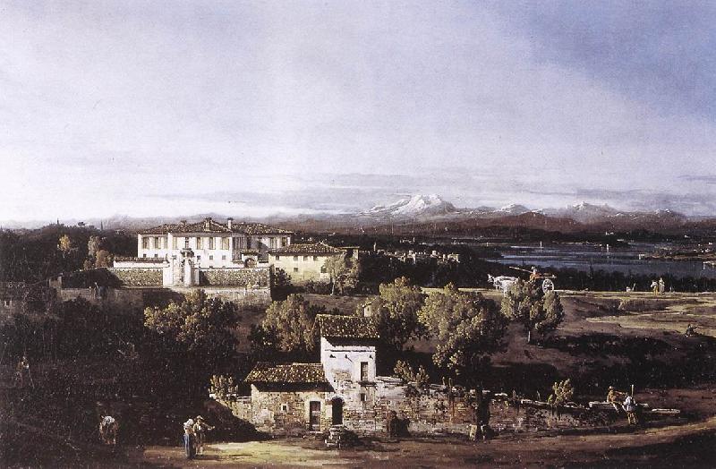 BELLOTTO, Bernardo View of the Villa Cagnola at Gazzada near Varese France oil painting art